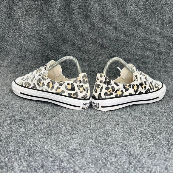 Converse Shoreline Shoes Women's 7 White Cheetah Print Chuck Taylor All Star Low - Picture 6 of 11